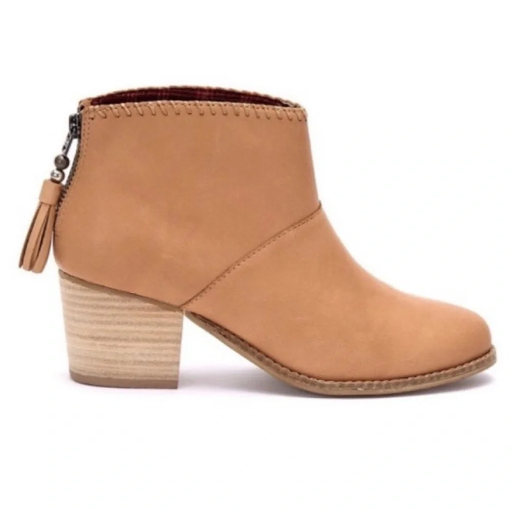 Toms Leila leather tan western bootie - Picture 2 of 9